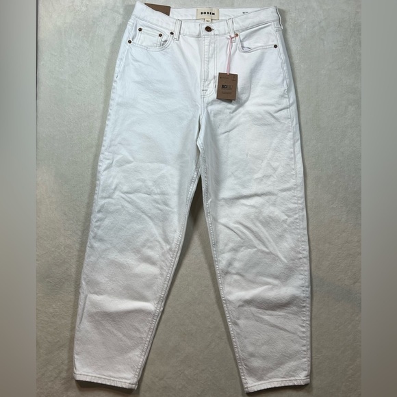 NWT Boden 29W 32L High Rise Tapered Leg White Jeans Denim Lux Designer - Picture 1 of 10
